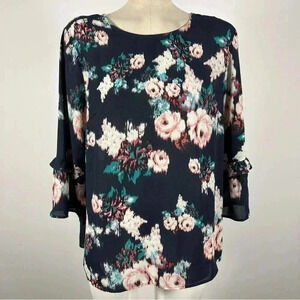 DR2 Flowy Floral Semi Formal/Casual blouse top M
